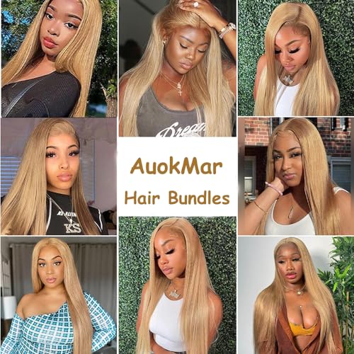 #27 Honey Blonde Straight Hair Bundles | 28-32" Peruvian Virgin