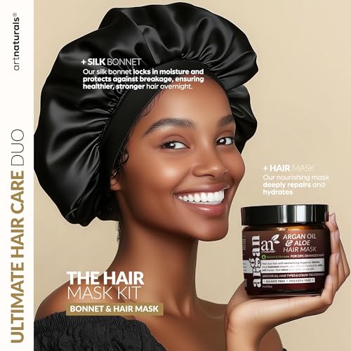 ArtNaturals Argan Oil 2-Step Deep Repair Hair Mask & Silk Bonnet