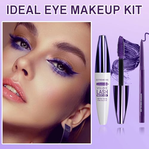 Purple Mascara & Eyeliner Set - 5D Waterproof Long Lasting