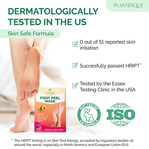 PLANTIFIQUE Foot Peeling Mask 2 Pack | Dermatologist Tested