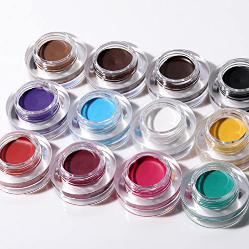 MAEPEOR 12 Colors Eyebrow Pomade Full-pigmented Long Lasting Waterproof Cream Gel Filling & Shaping Tinted Eyebrows Enhancers with Brush for Daily or Cosplay (09 Wine)