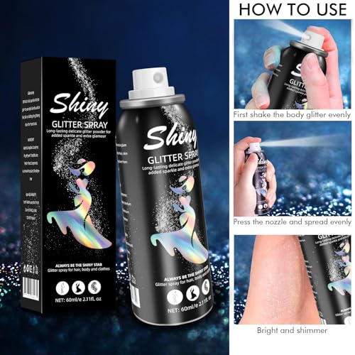 Ragkun Body Glitter Spray - Long-Lasting Waterproof (2.11 Fl Oz)