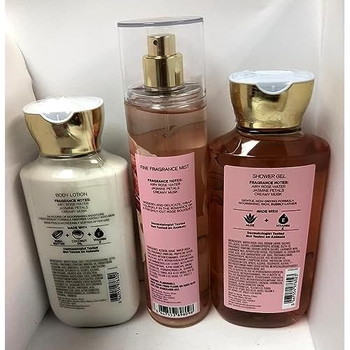Bath and Body Works - Rose - Shower Gel, Body Lotion, & Fine Fragrance Mist Daily Trio Summer 2018