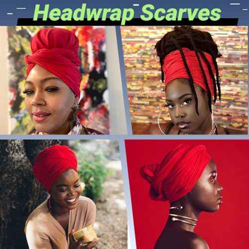 Head Wraps for Women Long Headwraps Hijabs Scarf Large Headscarf Stretch Tie Hair Headbands