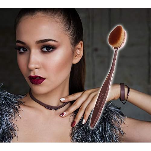 iBeauty¢â Make Up Contour Brush FaceWand Mermaid Oval Soft Rose Gold- FB1011 (Powder) Cruelty Free - Vegan Friendly