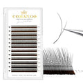CoMango Fox EyeLashes Extension 2D Fans Flying YY Lashes Y Shaped Wispy Lashes Foy YY Lashes Mink Premade Lash Fans C/D Curly Natural Fluffy Handmade Individual Eyelash Fans(Black,2D-D-mix8-13mm)