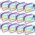 Weewooday 12 Pieces Clear Makeup Bags Cosmetic Storage Bags PVC Zipper Pouches Travel Waterproof Makeup Plastic Case for Women Organizing Toiletries Traveling Bathroom(Medium,Dazzling)