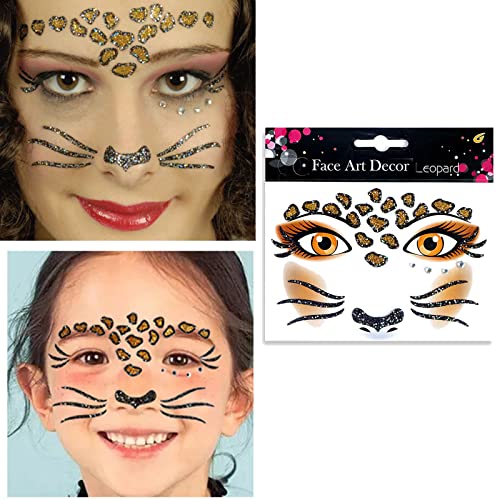 Animal Face Stickers - Leopard Cat Design (2 Sheets)