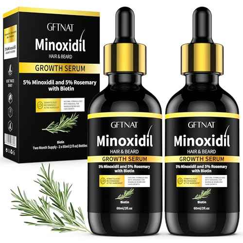 5% Minoxidil with Rosemary and Biotin for Men and Women Hair Growth,Beard Growth Kit,Scalp Serum for Thicker Fuller Hair