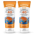 Badger Kids Mineral Sunscreen Cream SPF 40, 98% Organic Ingredients, Zinc Oxide Sunscreen for Kids Face & Body, Water Resistant, Reef Friendly, Hawaii Approved Sunblock, 2.9 fl oz, 2-Pack