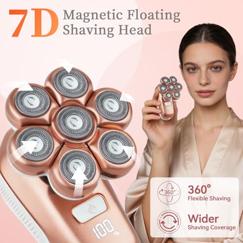 Women’s 5-in-1 Waterproof Electric Shaver with Magnetic Head & LED Display