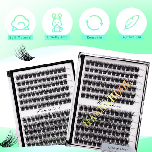 Mixed Size Cluster Eyelashes Kit - 12 Rows Individual Lash Extensions