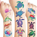 96 PCS Turtle Pre-Cut Temporary Tattoos for Kids | Super Cute First Themed Birthday Party Favors, Supplies, Decorations, Cute Ocean Animal Tattoo Stickers (multiple)