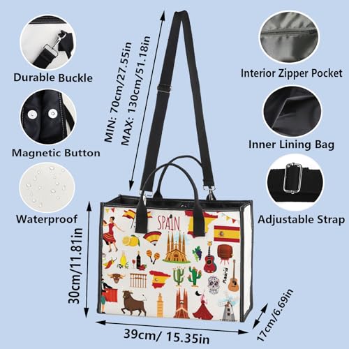 WZMPA Spain Travel Bag - Souvenir Gift Vacation Makeup Zipper Pouch Bag For Trip