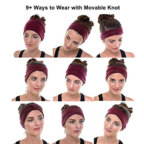 Tobeffect Headbands for Women African Boho Wide Hairband Headband Knotted Head Wraps Turbans Hair Accessories