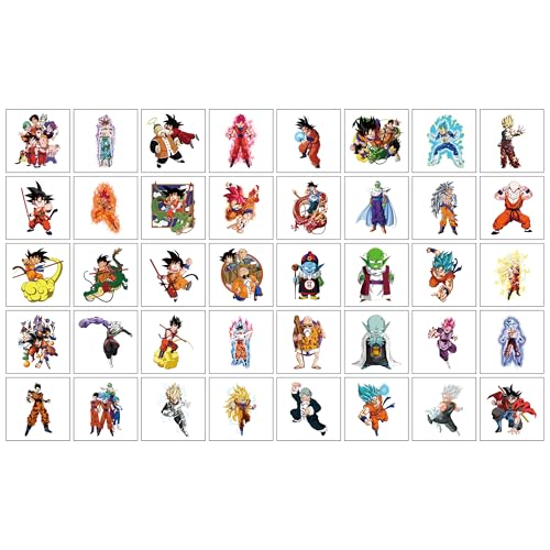 40 Sheets Dragon Ball Temporary Tattoos for Kids