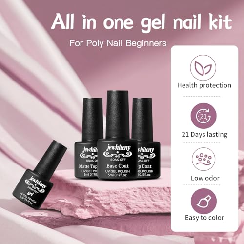 JEWHITENY 27 Colors Gel Nail Polish Kit with U V LED and 2 Bottle of 10ML Gel Nail Remover