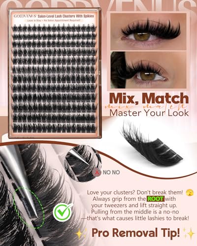 Goddvenus Manga Lash Clusters D Curve 12-18mm Wispy Eyelash Extensions