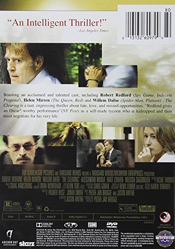 The Clearing DVD - Thriller Based on True Story with Robert Redford & Alessandro Nivola