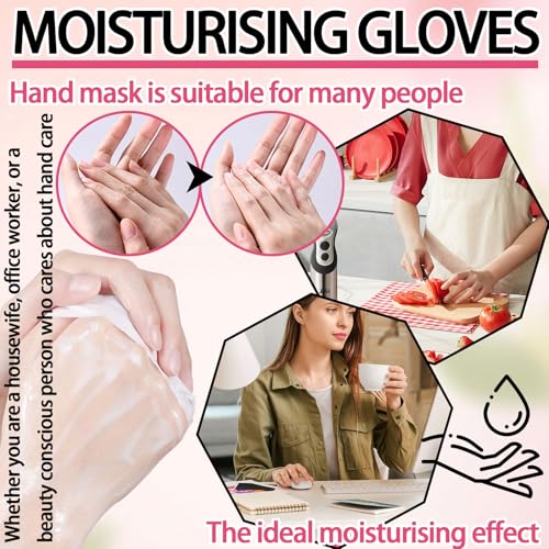 Hydrating Hand Mask Gift Set for Dry Cracked Hands - 6 Pack Moisturizing Gloves