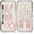 TsMADDTs Tweezers for Women Facial Hair, 8 in 1 Eyebrow Kit with Tweezers, Eyebrow Trimmer Scissors, Razor, Brush with Travel Bag, Hair Plucking Daily Beauty Tools