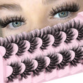 Losha Fluffy 5D Cat Eye False Eyelashes - 7 Pairs Vegan Faux Mink