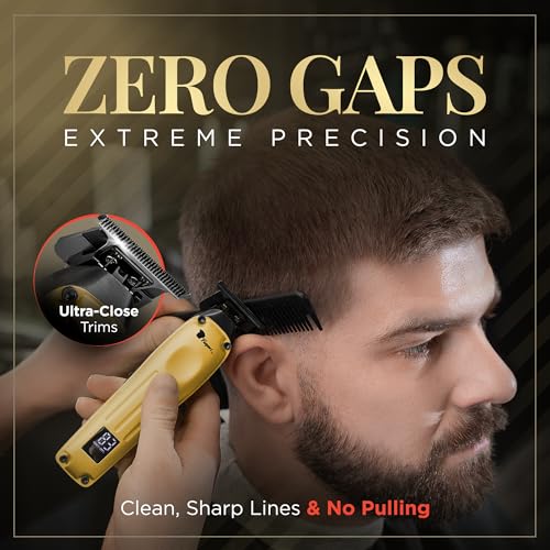 Fagaci Professional Zero Gap Cordless Beard Trimmer for Men