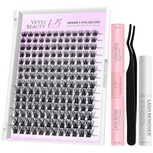 VEYESBEAUTY Siren Lash Clusters Kit Newbie's 5-Second Series 8-16mm