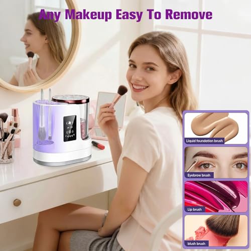 Wekity White 3-in-1 Electric Makeup Brush Cleaner & Dryer - Portable USB
