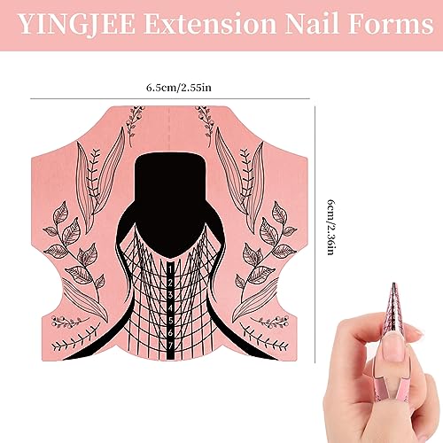 Nail Forms 100PCS, Acrylic Nail Forms for Nail Extension Tips, Long Nail Forms for Acrylic Nails, Thick Professional Nail Art Tips Extension Forms Manicure Tool DIY Home Salon Supplies