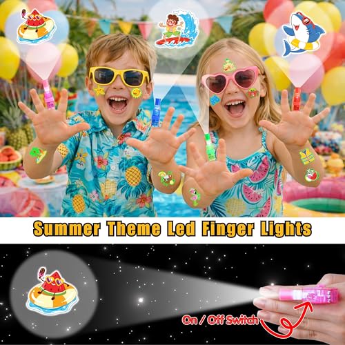 72 Piece Glow Party Set - LED Finger Lights & Luminous Tattoos