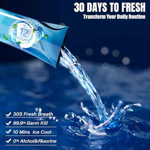 Portable Travel Size Mouthwash Packets - Mini Mint Mouthwash for Adults, Alcohol & Fluoride-Free, Freshens Breath for 12 Hours, Perfect for Date, Office, or Travel (Pack of 20)