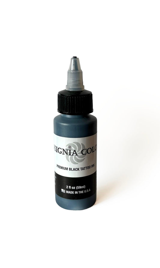 Insignia Color Premium Black Tattoo Ink, (2 OZ, Black) USA Made, Organic, Vegan and Cruelty-Free for Professional Artists, Great All-Purpose Ink for Lining & Shading