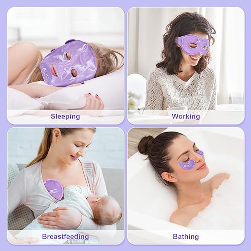 Cooling Ice Face Eye Mask Set | 7-in-1 Reusable Gel Packs