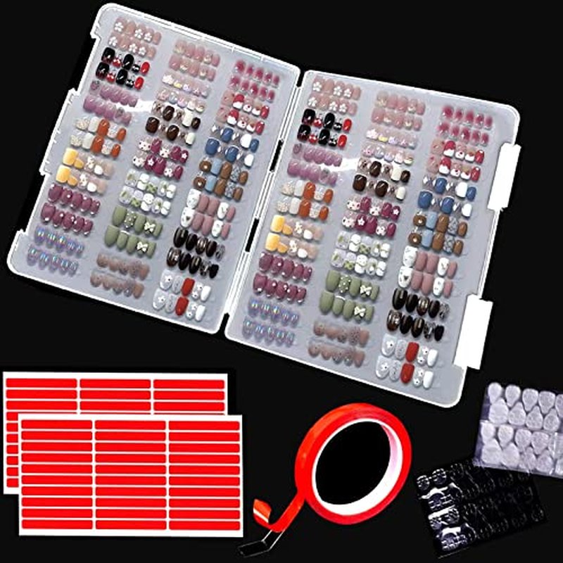 GUXACU Press-On Nail Storage Box - 600 Capacity Organizer