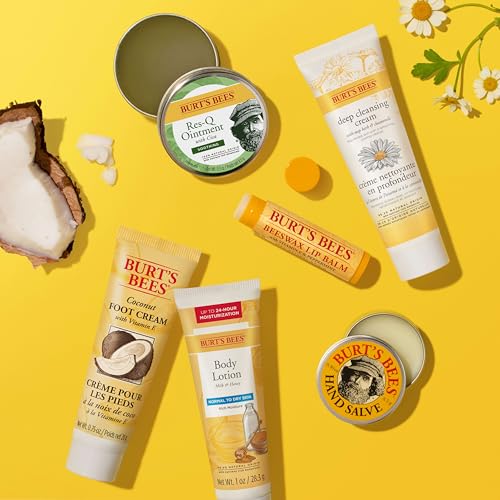 Burt's Bees Gifts Ideas - Timeless Minis Set, 6 Products - Beeswax Lip Balm, Coconut Foot Cream, Honey Body Lotion, Deep Cleansing Cream, Res-Q Ointment & Hand Salve