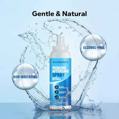 Komoko Piercing Aftercare Spray (5.07 Fl Oz), Saline Spray for Piercings & Ear Piercing Cleaner, Gentle Saline Solution for Piercings, Fast Piercing Bump Solution for Nose, Ears, Belly & More