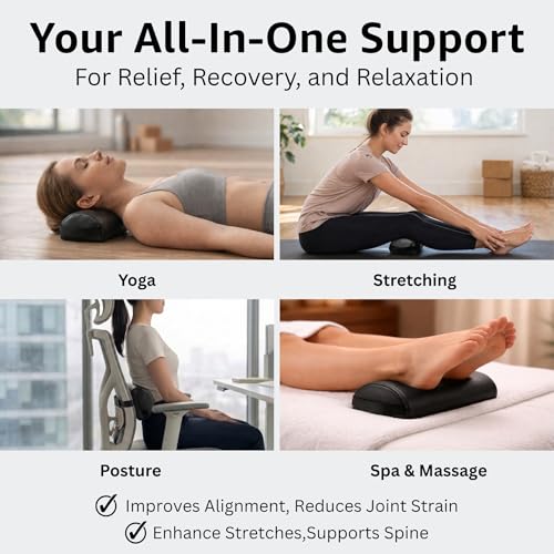 ForPro Premium Half-Round Massage Bolster Pillow for Neck & Knee Support