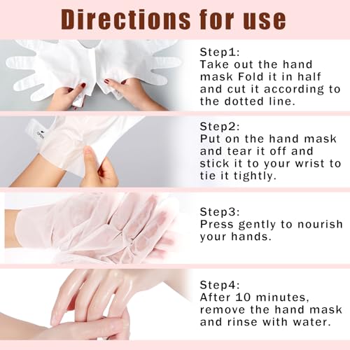 Nourishing Moisturizing Hand Mask Gloves for Dry Cracked Hands - 6 Pairs Set