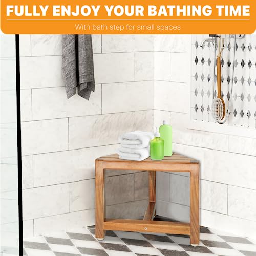 Shower Foot Rest Stool – 12" Shaving Bench for Small Bathrooms