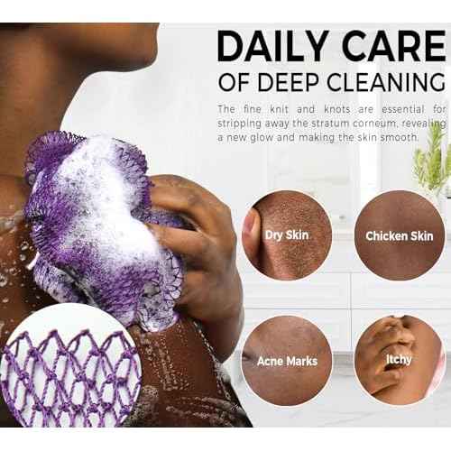 African Net Sponge Authentic - Real African Exfoliating Body Scrubber Sponge with Knots - African Net Shower Washcloths for Exfoliator - Body Care Bathing Accessories