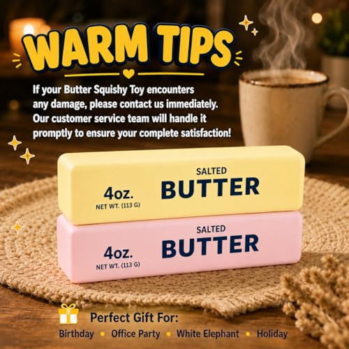 KIDATOY 2PCS Butter Stress Relief Squishy Toys - Soft Foam Fidget