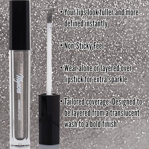 Mynena Silver Metallic Lip Gloss - High-Shine Hydrating Topper