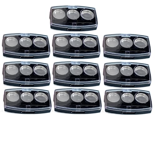 3-Grid Eyeshadow Palette Makeup Containers (10 Pack)