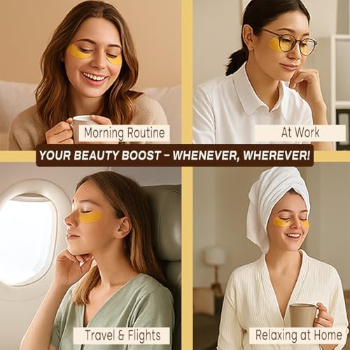 Under Eye Patches with Caffeine, Collagen & Niacinamide (30 Pairs) ? Hydrating Eye Mask for Puffy Eyes, Dark Circles, Wrinkles, and Fine Lines ? Reduces Eye Bags ? formulated in North America