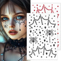 Spider Web Face Gems Stick On Rhinestones - Halloween Temporary Tattoos 2Pc