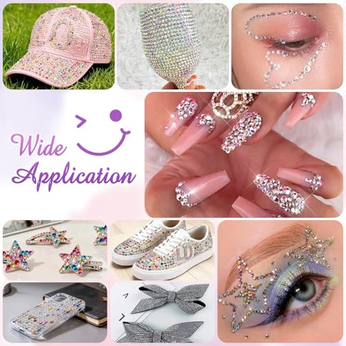 50,000 Pcs 3mm Flatback Resin Rhinestone Bedazzler Kit with Glue & Tools