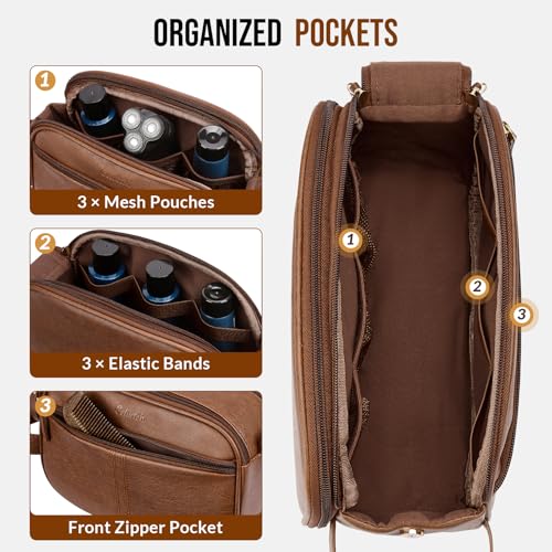 PU Leather Toiletry Bag for Men - Water Resistant Travel Organizer