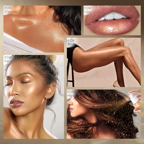 HOSAILY Body Glitter Spray Rose Gold – Holographic Shimmer