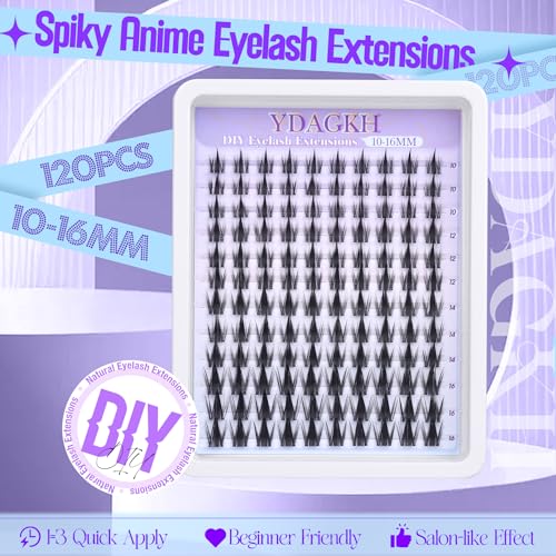 Anime Spiky Lash Clusters with Clear Band - 120Pcs